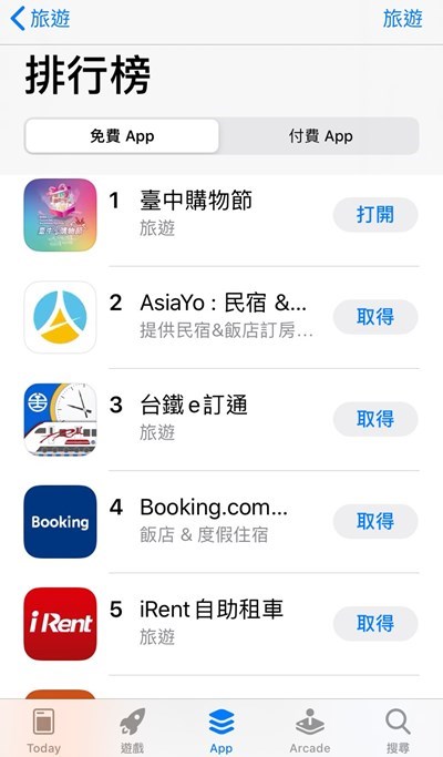 app-store旅遊類下載排行第一名