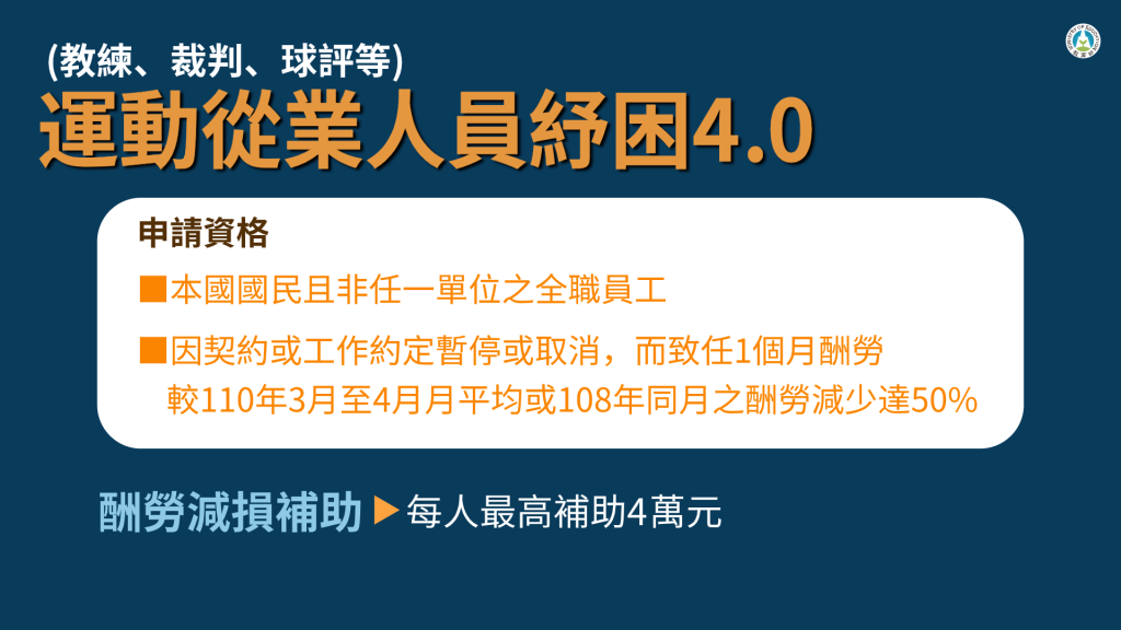 紓困4.0-運動從業人員