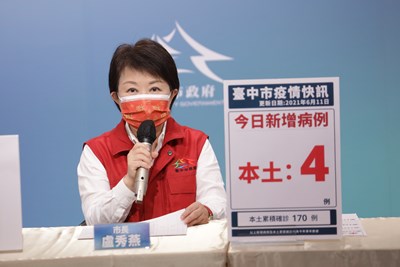 台中今增4確診 盧市長:持續疫調加強清消