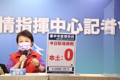 台中今日零確診 盧市長:持續防疫共度難關