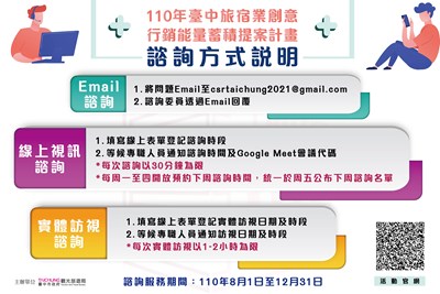 旅宿業創意提案計畫得獎名單出爐 中市府再推專業諮詢服務