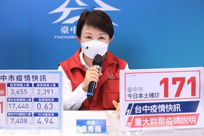 中市本土確診+171 盧市長:防疫戰一定能度過去