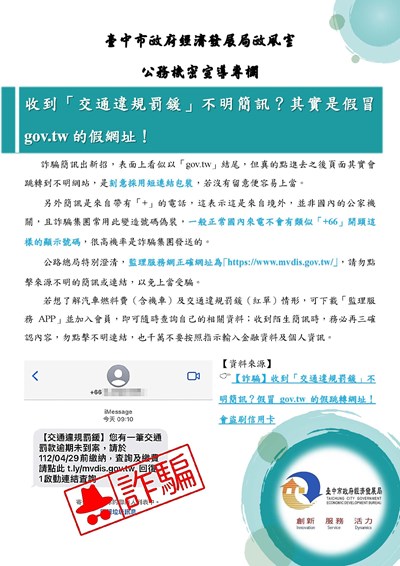 11207-收到「交通違規罰鍰」不明簡訊？其實是假冒gov.tw的假網址！